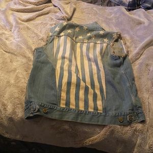 Sleeveless denim vest
